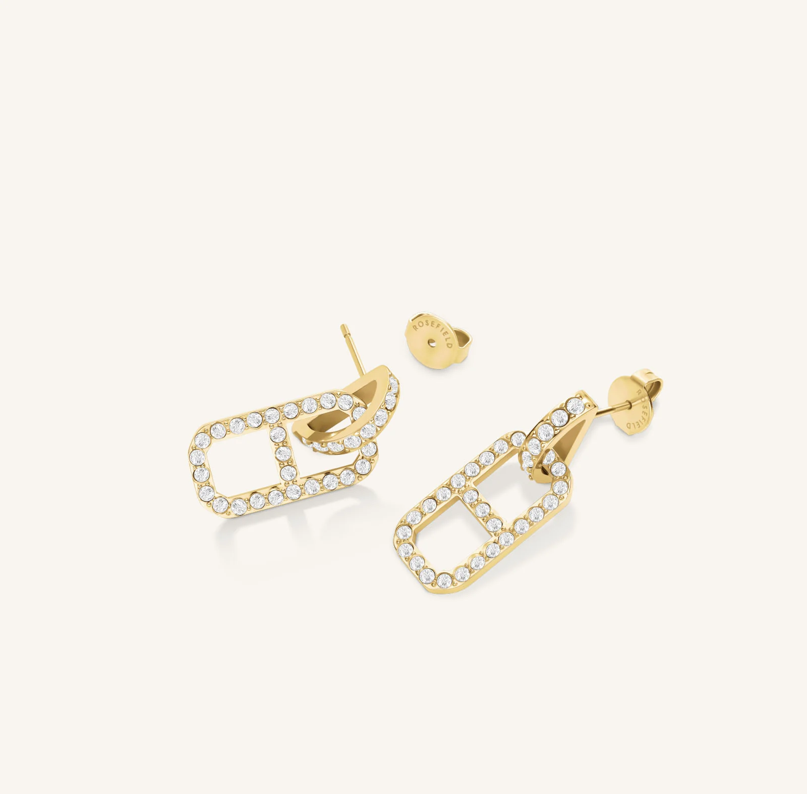 Crystal Octagon Earrings - Image 3