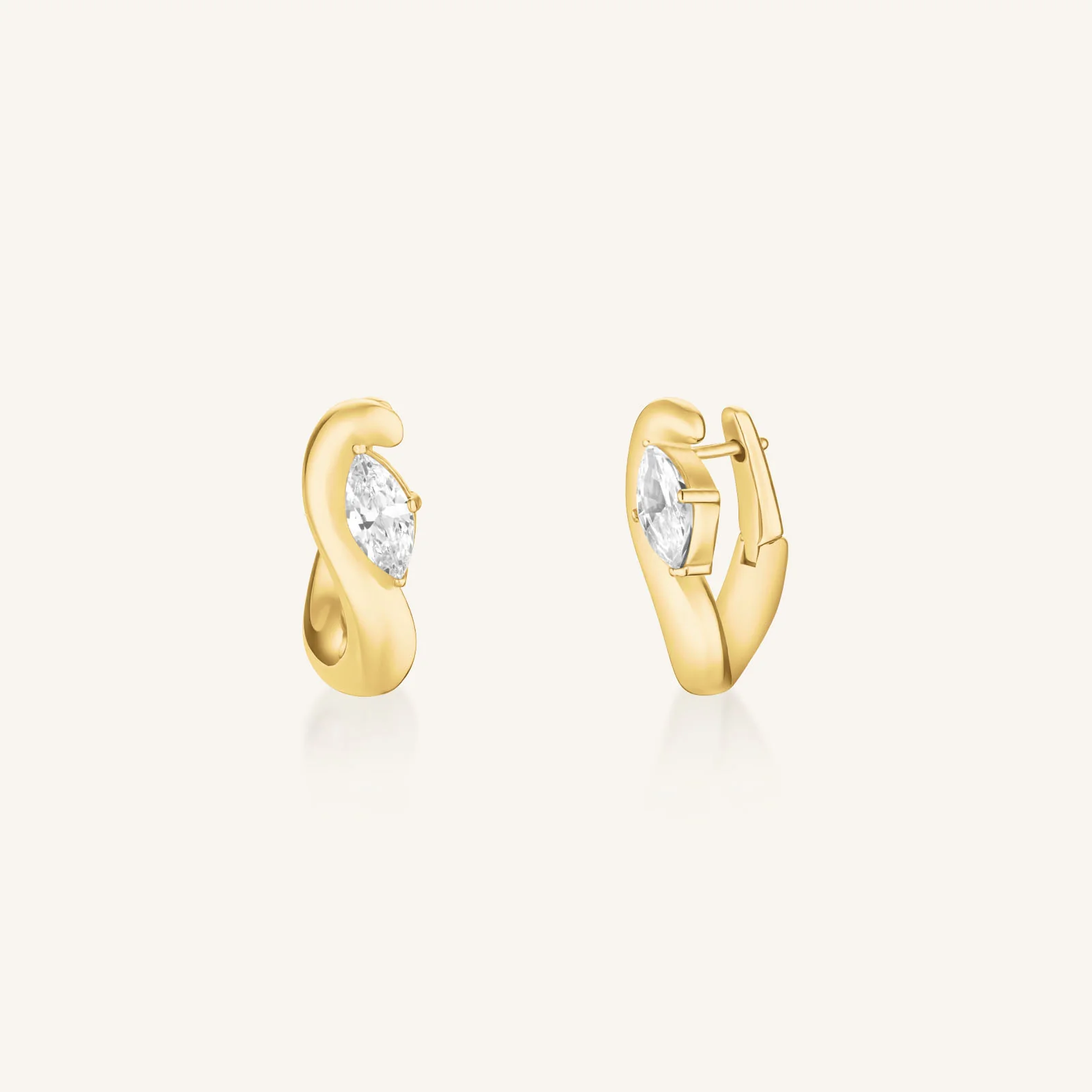 Marquise Wave Hoops