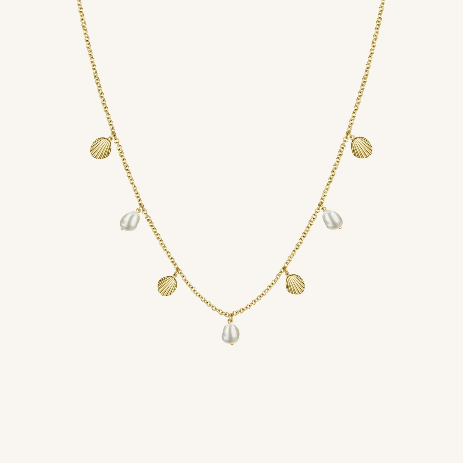 Multi shell and pearl necklace