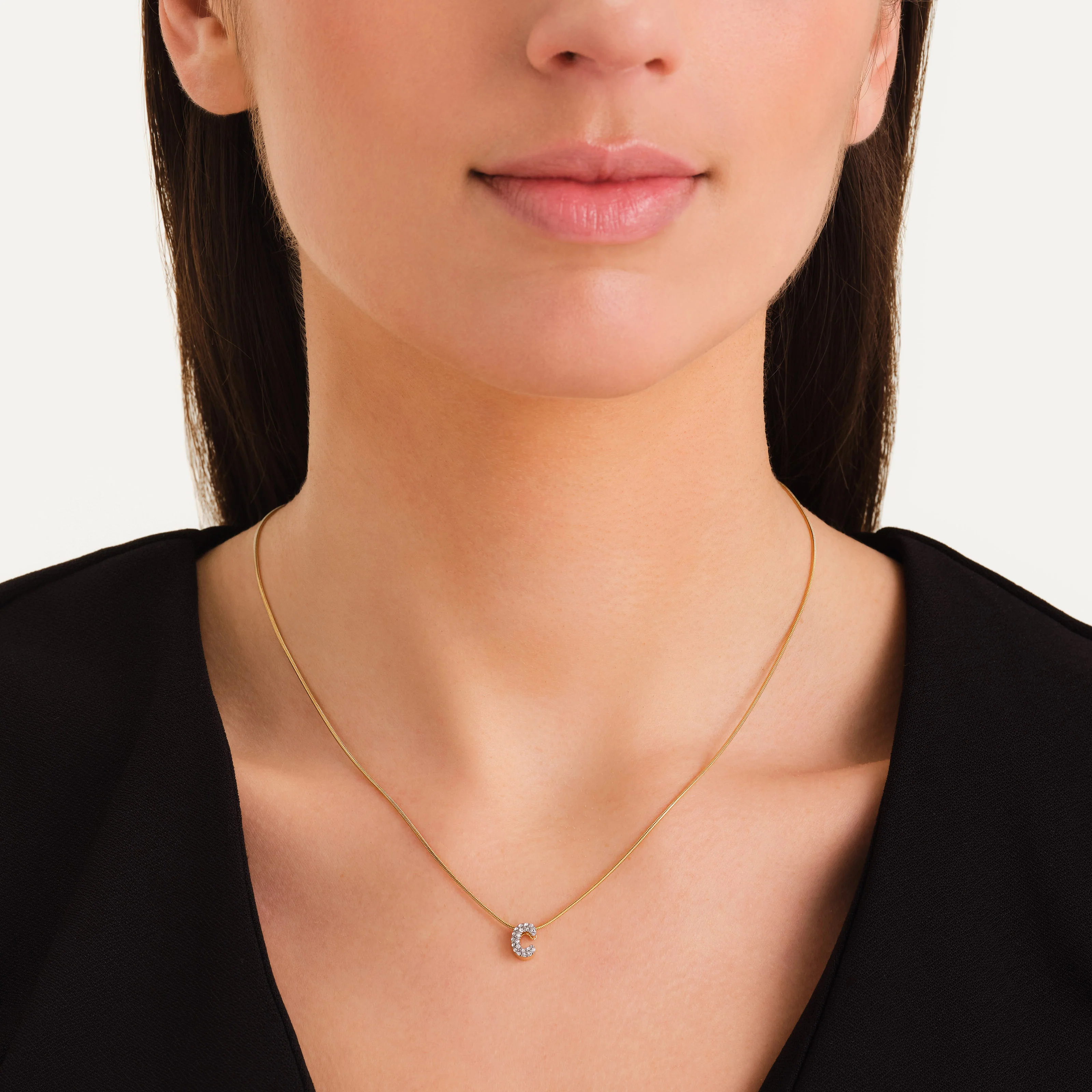 Crystal Letter C Necklace - Image 2