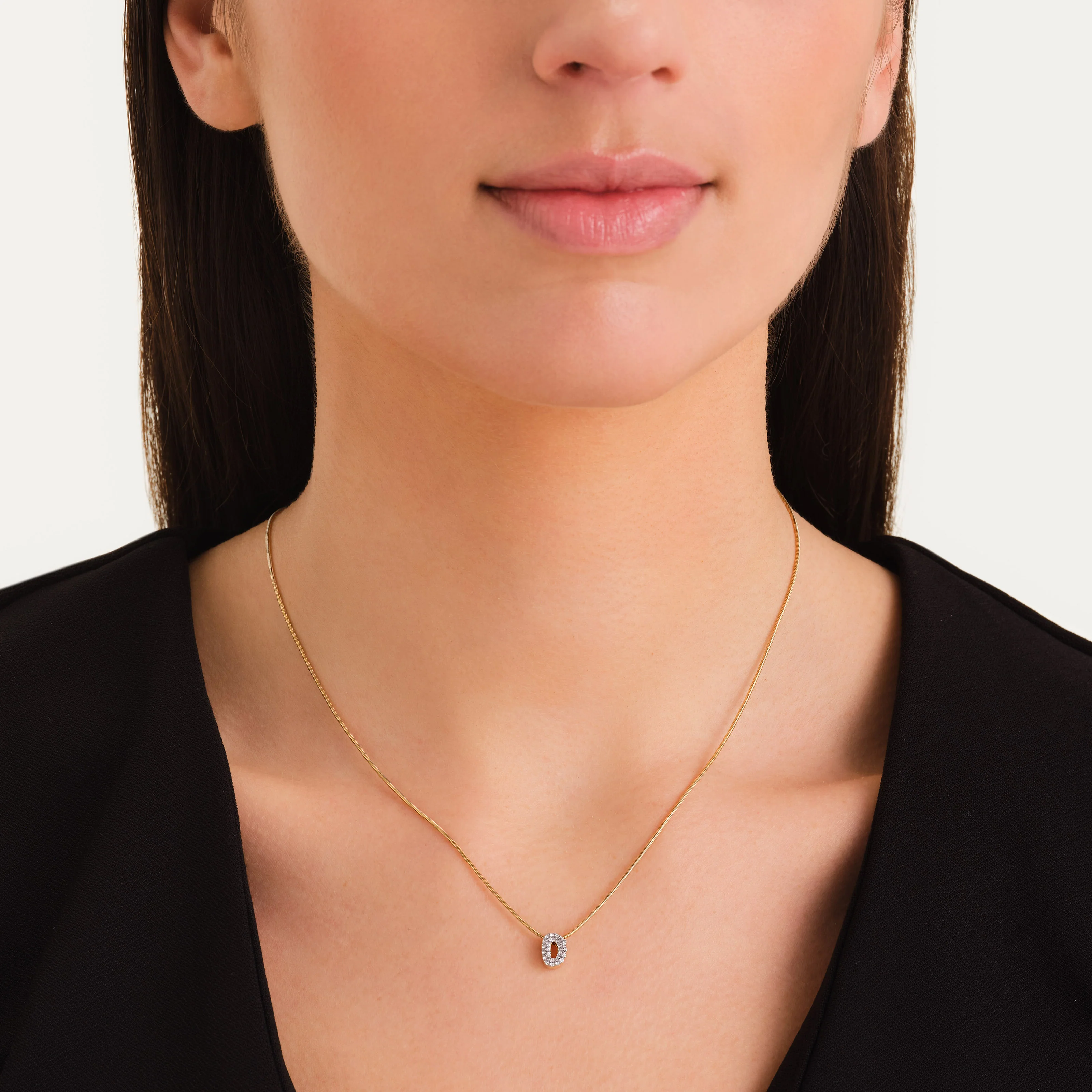 Crystal Letter D Necklace - Image 2