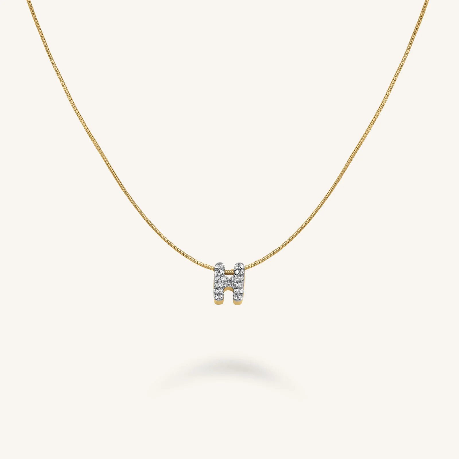 Crystal Letter H Necklace