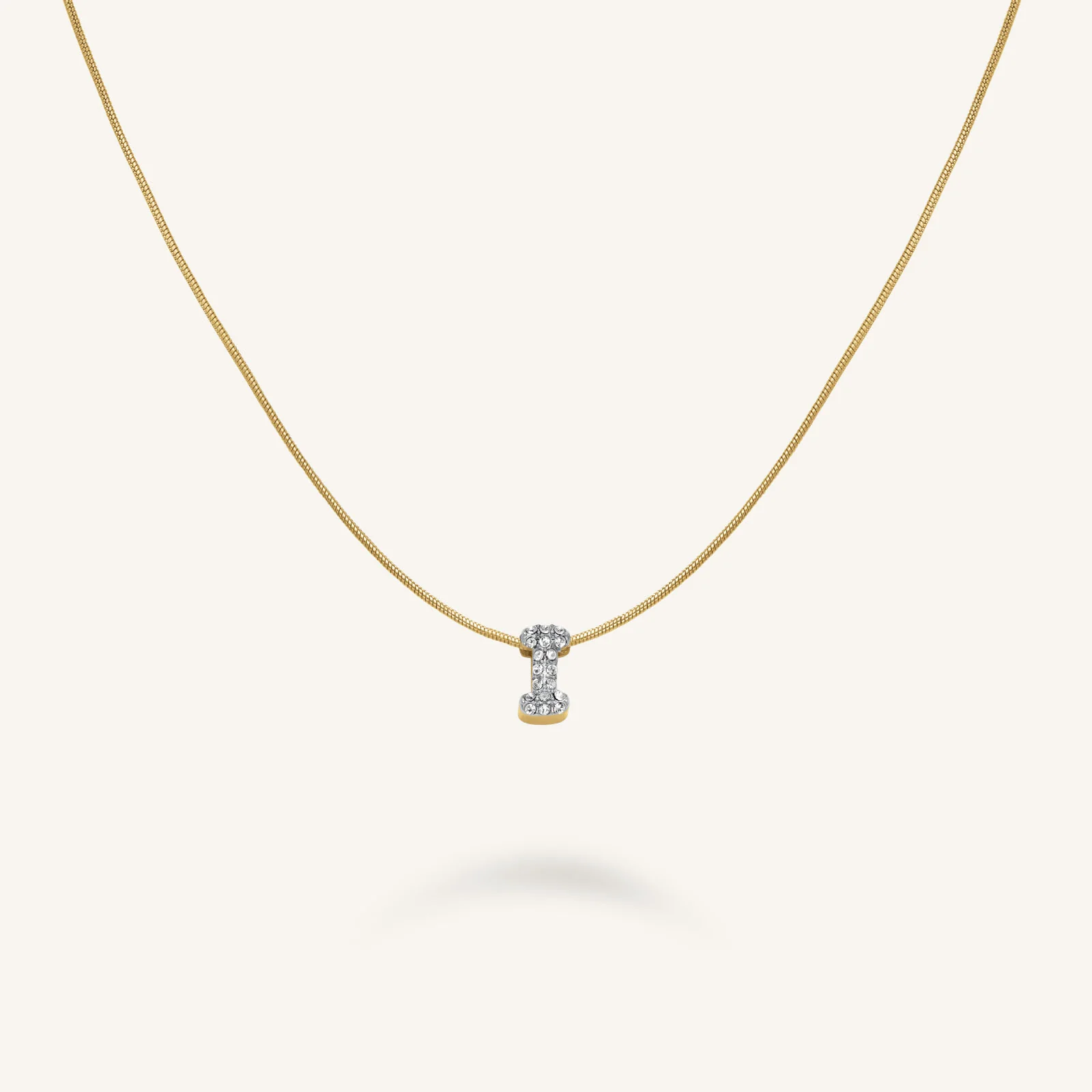 Crystal Letter I Necklace