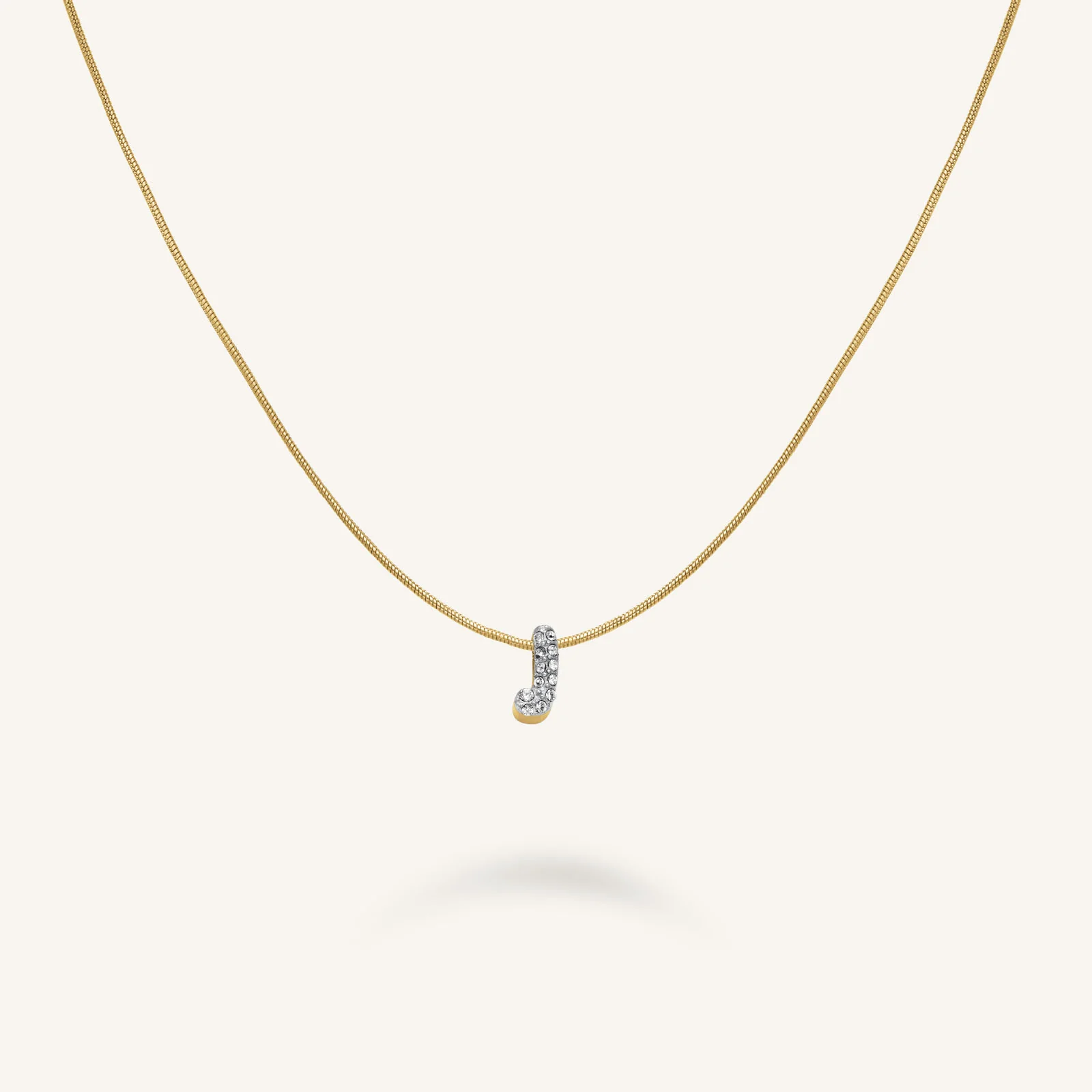 Crystal Letter J Necklace