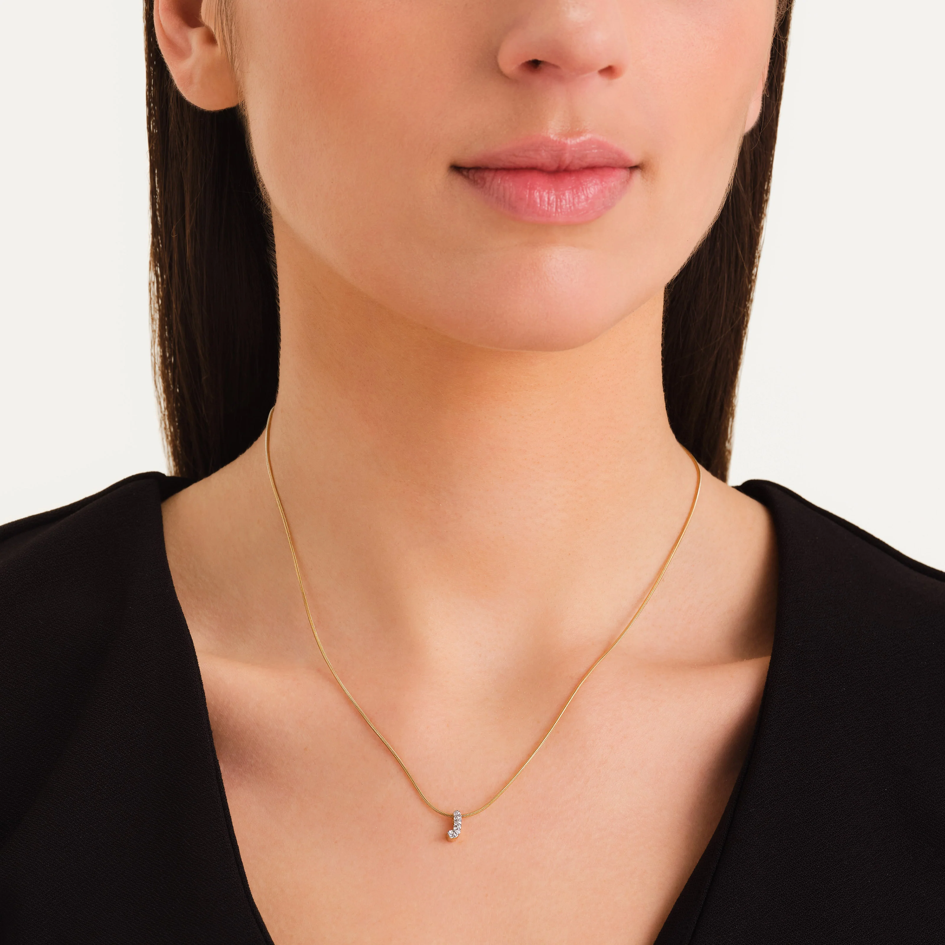 Crystal Letter J Necklace - Image 2