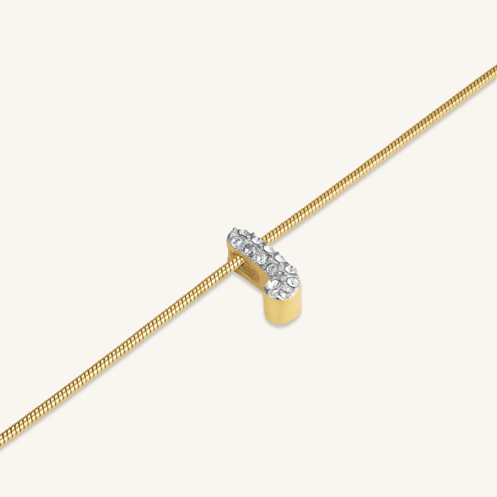 Crystal Letter J Necklace - Image 3