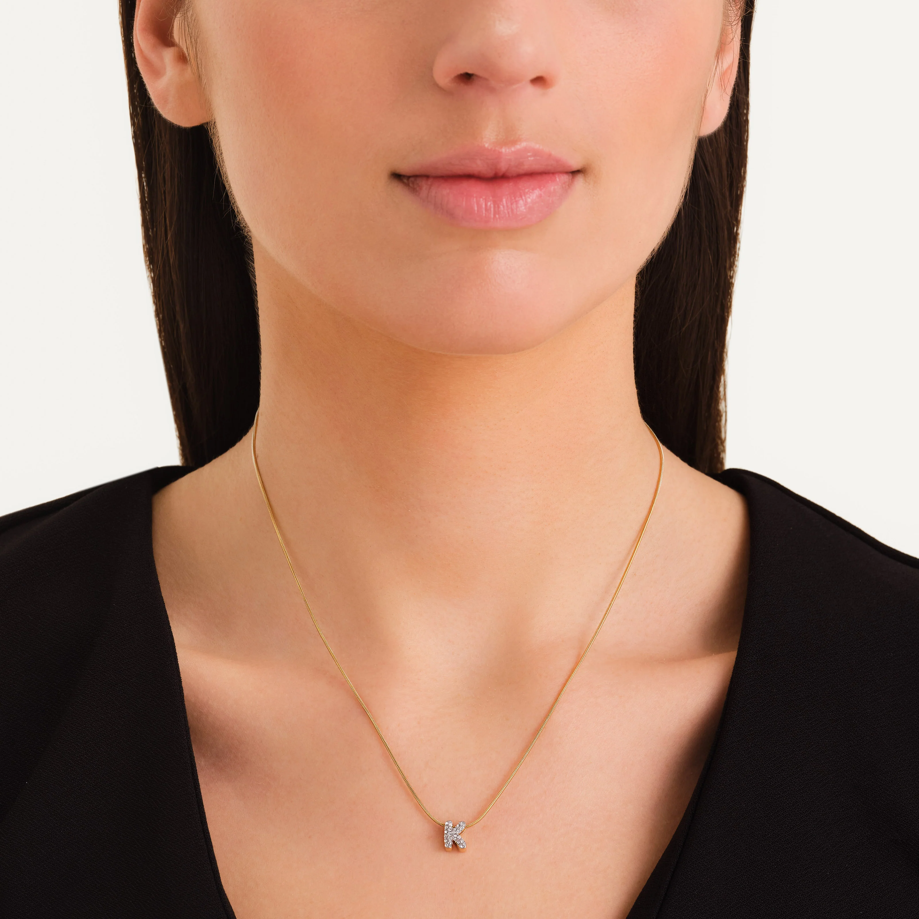 Crystal Letter K Necklace - Image 2