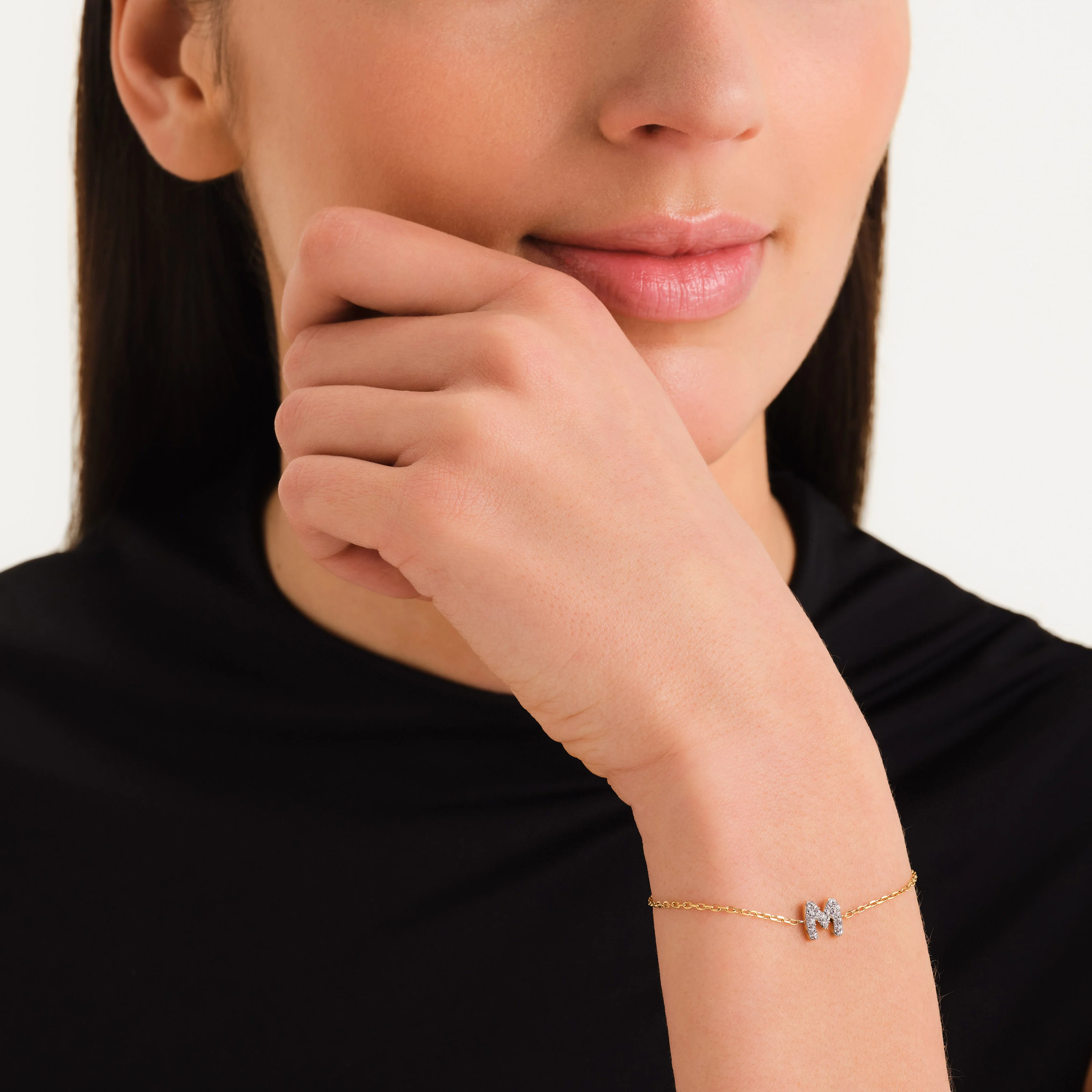 Crystal Letter M Bracelet - Image 2