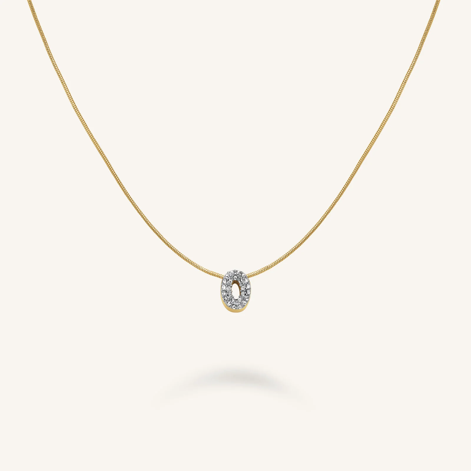 Crystal Letter O Necklace