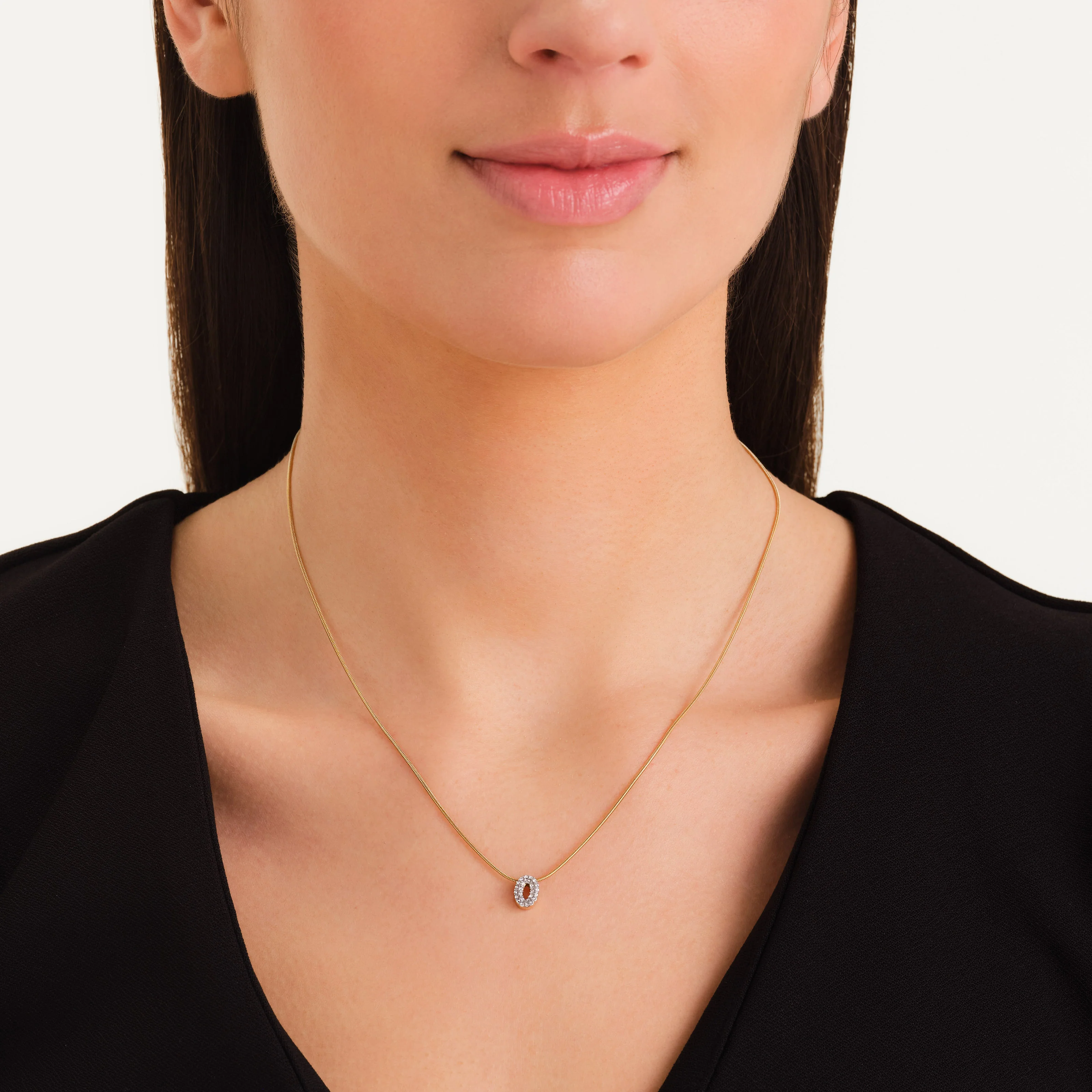 Crystal Letter O Necklace - Image 2