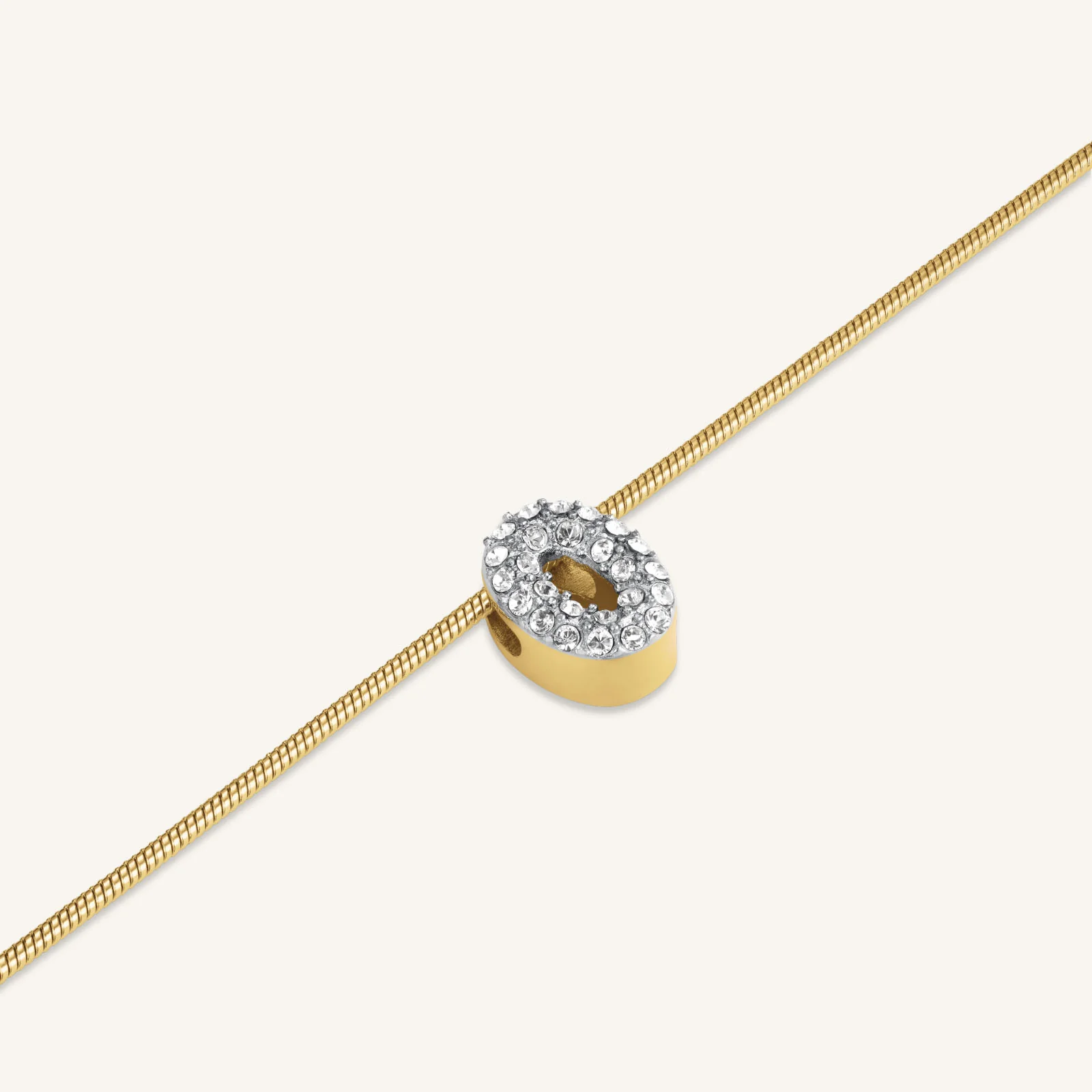 Crystal Letter O Necklace - Image 3