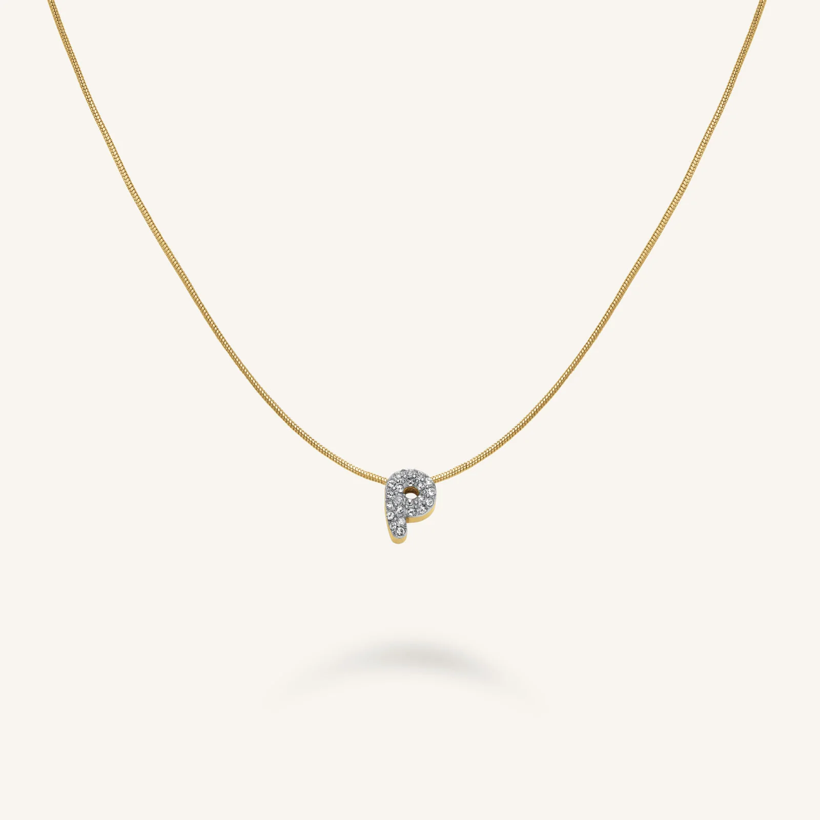Crystal Letter P Necklace