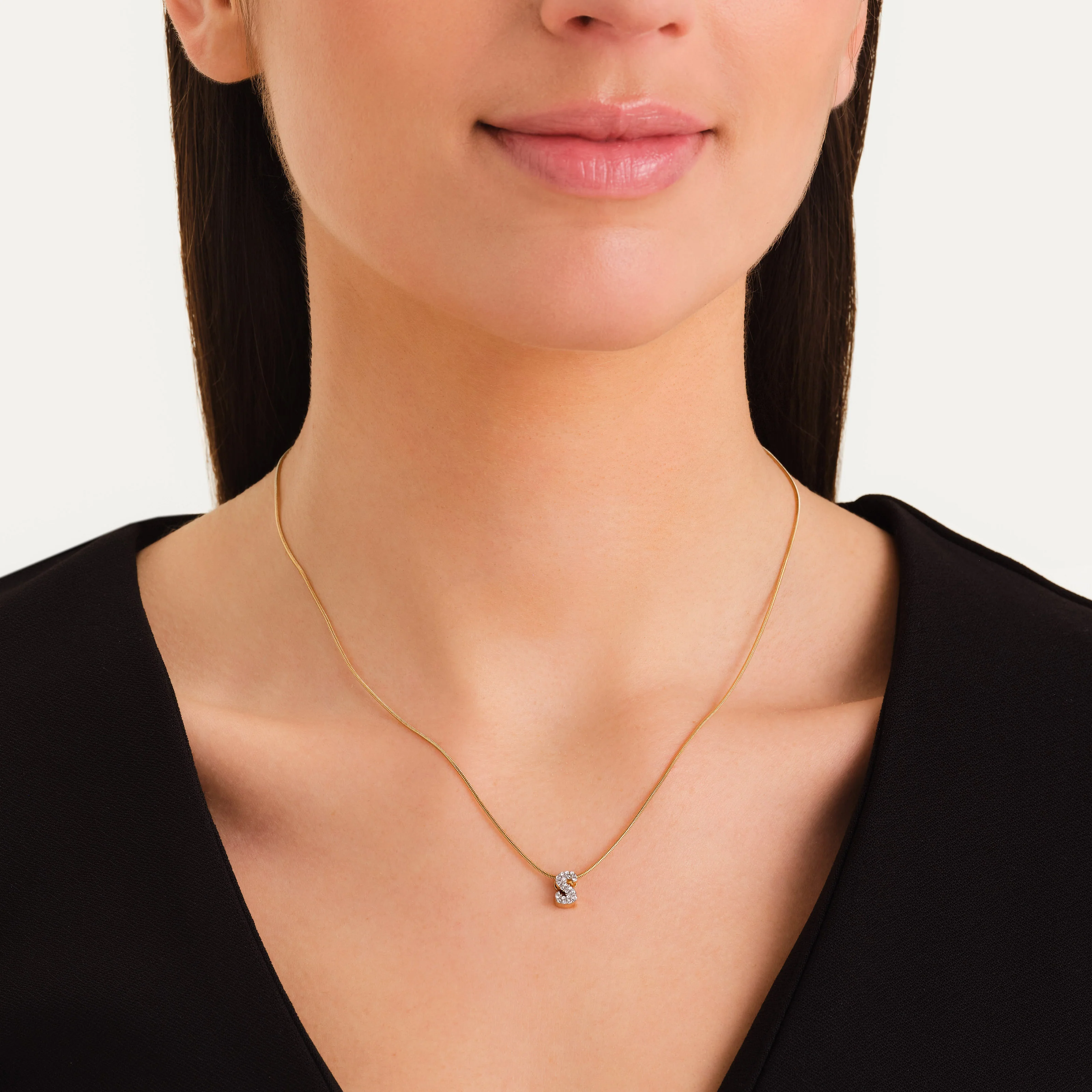 Crystal Letter S Necklace - Image 2