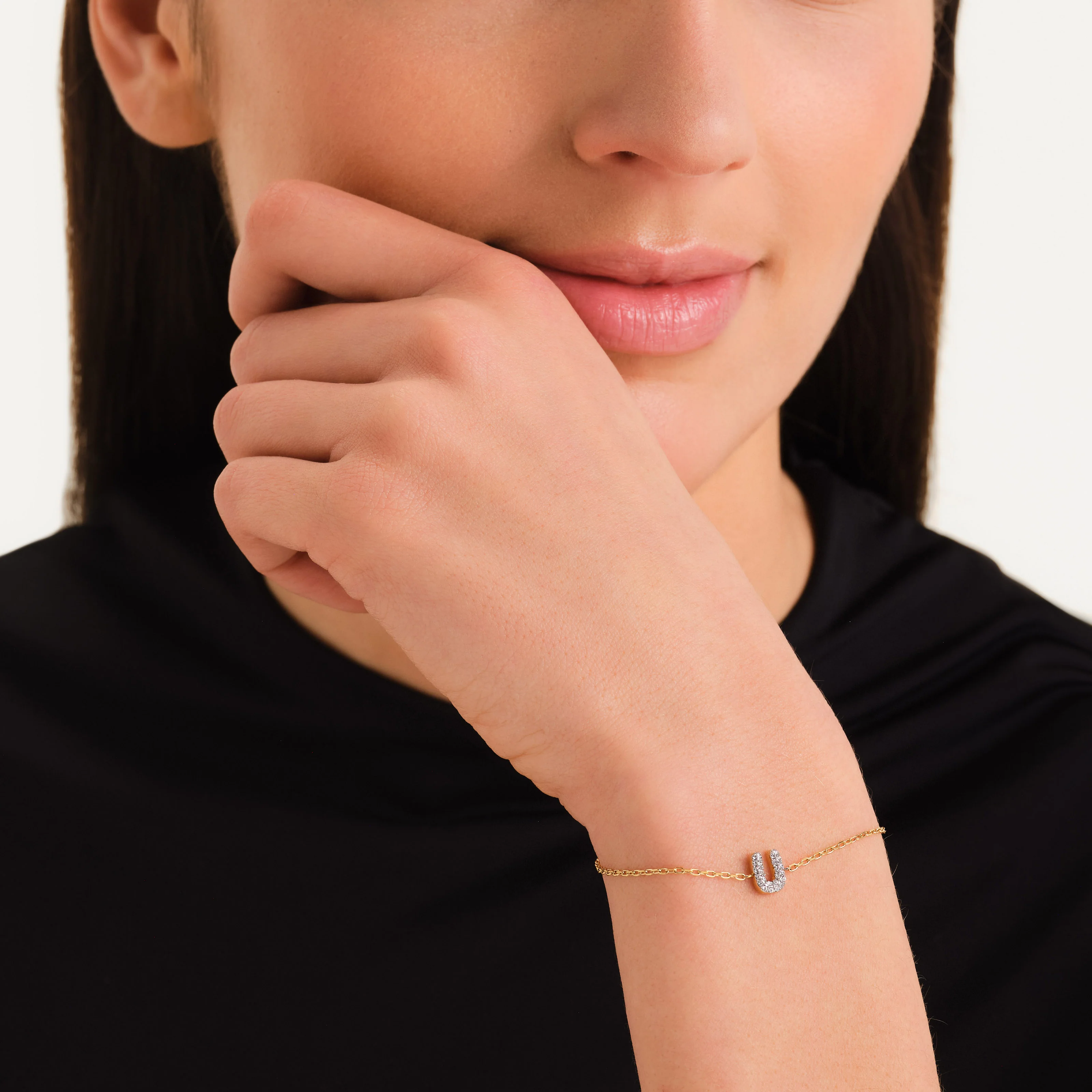 Crystal Letter U Bracelet - Image 2