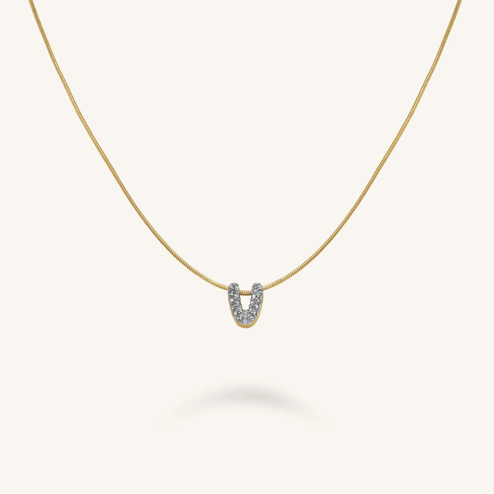 Crystal Letter V Necklace