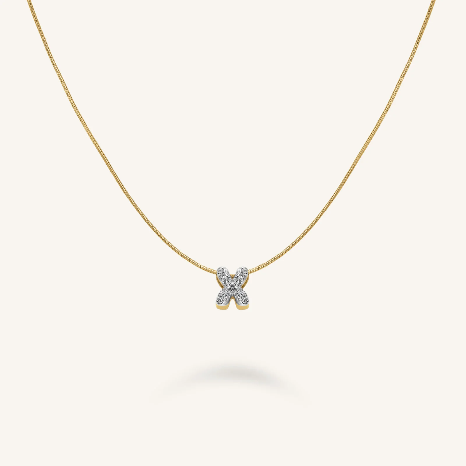 Crystal Letter X Necklace