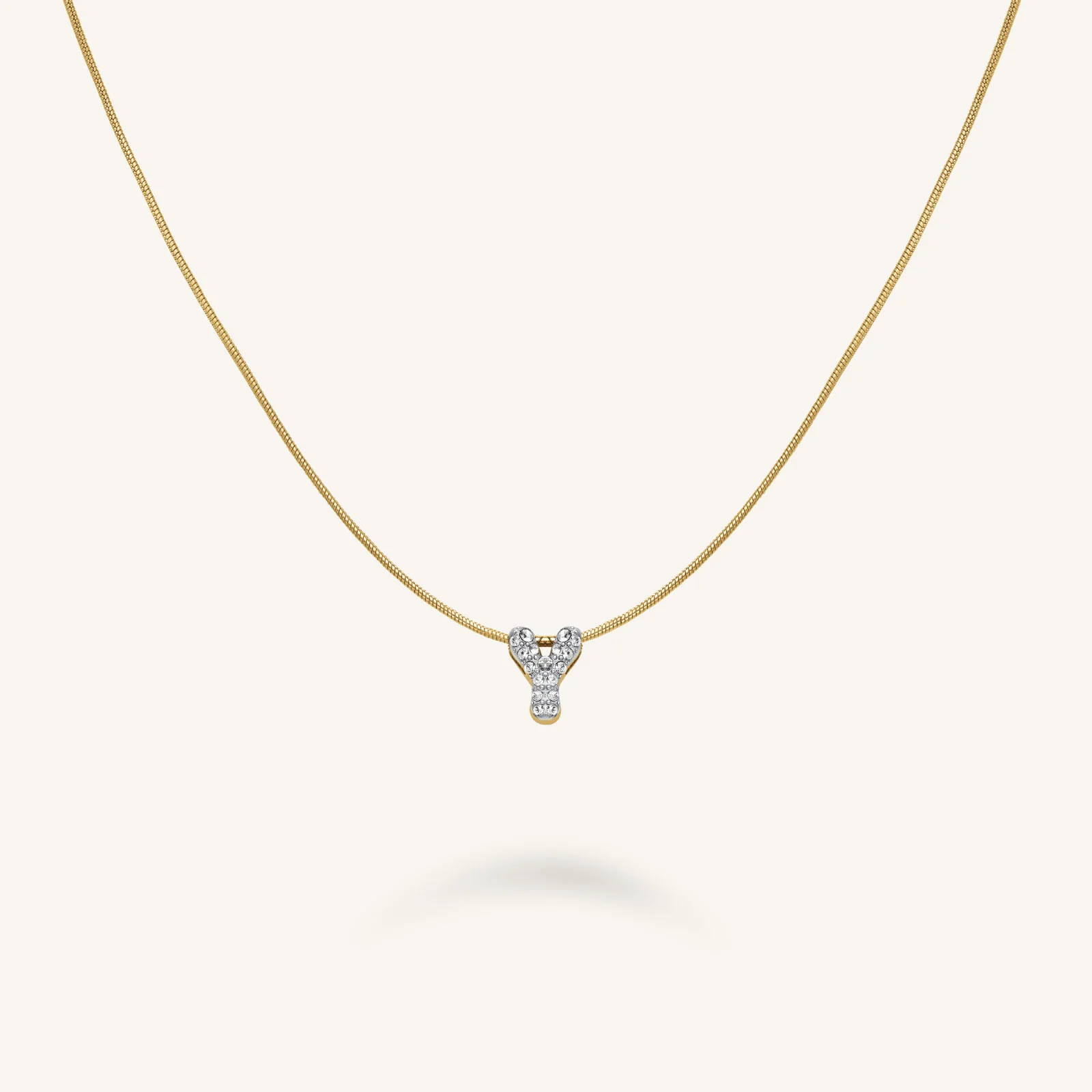 Crystal Letter Y Necklace