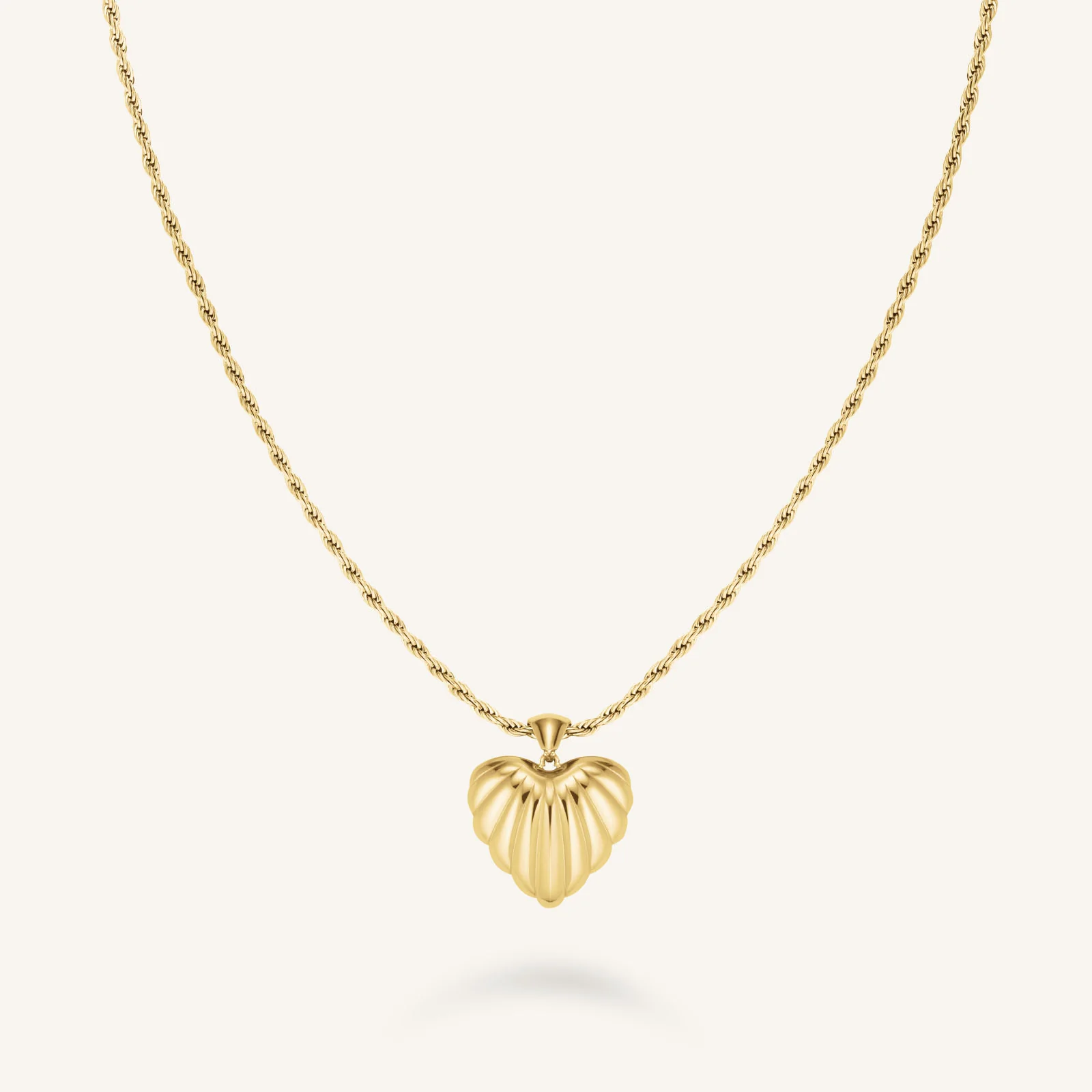 Ridged Heart Necklace