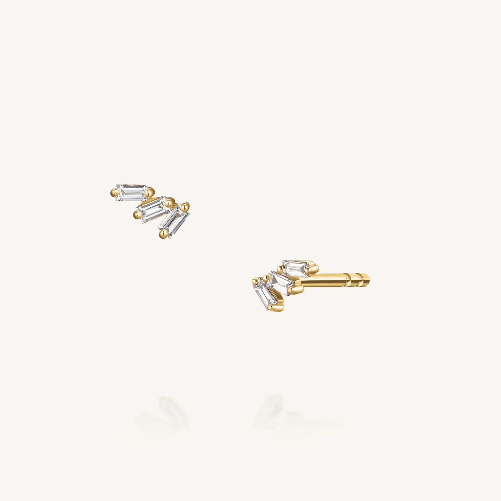 Trinity Baguette Studs